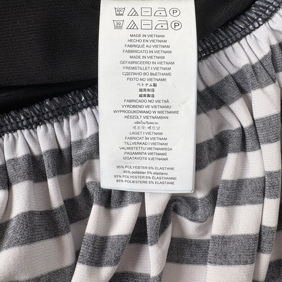 Michael Kors Dress Small Black with Stripped Ruffle Hem Y2K Minimalist - Picture 8 of 12